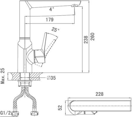 Смеситель для кухонной мойки D&K Mosel Rhein DA1262401 