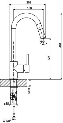 Смеситель для кухни Florentina Вита AV антрацит 