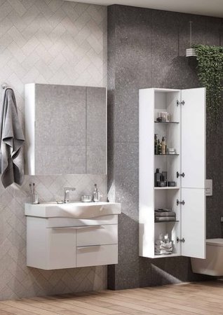 Шкаф пенал Aquaton Беверли 34 R 1A235403BV01R подвесной Белый глянец 