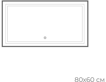 Зеркало Fixsen FX-2080F с подсветкой LED, прямоугольное 80х60см, цвет рамы графит 