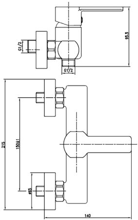 Смеситель для душа Cersanit Smart 63049 Хром 