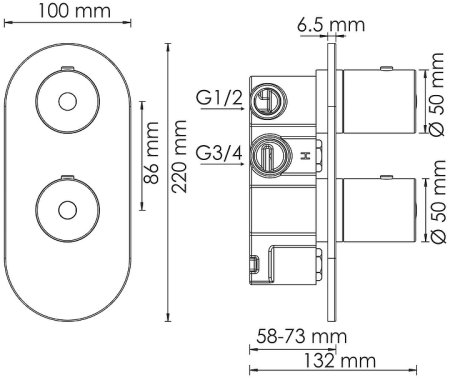 Душевая система WasserKRAFT Berkel A174819 Thermo с термостатом Хром 