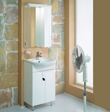 Зеркало со шкафом Aquaton Панда 50 1A007402PD01R с подсветкой Белое 