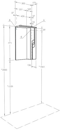Зеркало со шкафом Aquaton Панда 50 1A007402PD01R с подсветкой Белое 