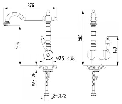 Смеситель для кухонной мойки Timo Morea 2406F jasmine 