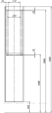 Шкаф-пенал для ванной Aquanet Nova Lite 35 дуб рустикальный 