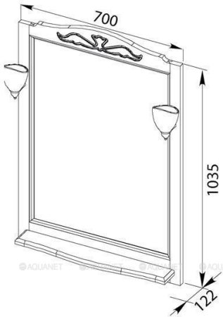 Зеркало Aquanet Амелия 70 орех 
