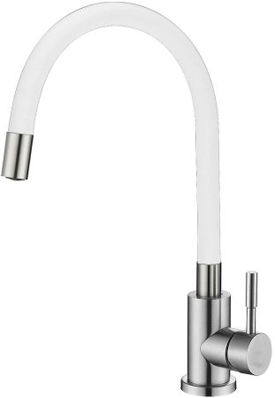 Смеситель для кухни Melana Elastico F610401W Сатин Белый 