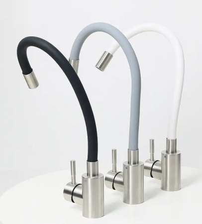 Смеситель для кухни Melana Elastico F610401W Сатин Белый 