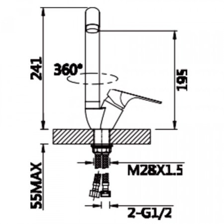 Cмеситель для кухни ViEiR V063521-B Светло-бежевый 