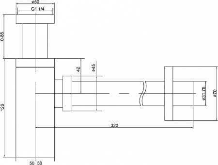 Сифон для раковины Timo 958/03L черный 