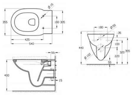 Унитаз Roca Debba Round Rimless 346998000 подвесной без сиденья 
