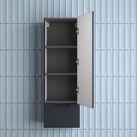 Пенал подвесной Style Line  "Остин" 360 см 1 ящик графит эмаль PLUS 