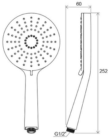 Ручной душ Ravak Flat XXL 961.00 X07P344 Хром 