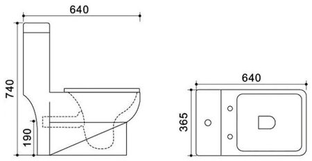 Унитаз моноблок Azario Zeno AZ-1169 с бачком и сиденьем Микролифт 
