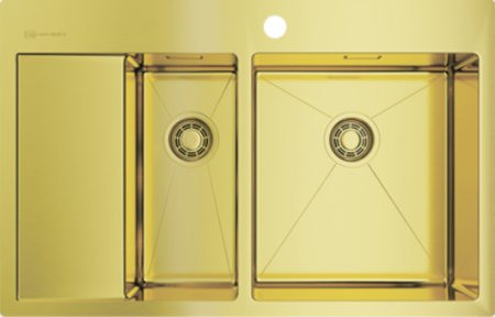 Мойка кухонная Omoikiri Akisame 78-2-LG-R светлое золото 