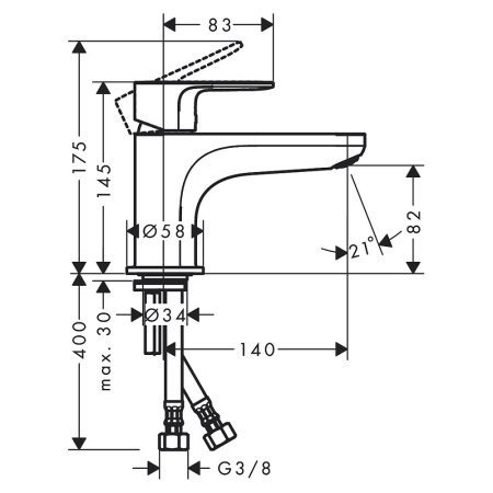 Смеситель Hansgrohe Rebris E Monotrou 72435000 для ванны хром 