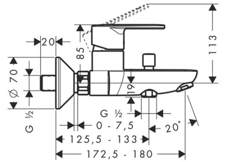Смеситель Hansgrohe Talis E2 31642000 для ванны с душем 