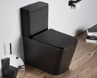 Унитаз-компакт CeramaLux N 2170AXMB с микролифтом черный матовый