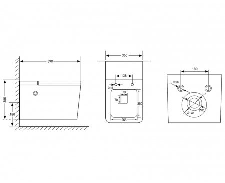 Унитаз Abber Rechteck AC1202P подвесной с сиденьем Микролифт 