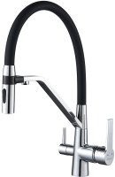 Смеситель для кухни с гибким изливом и подключением фильтра Shevanik S278, хром