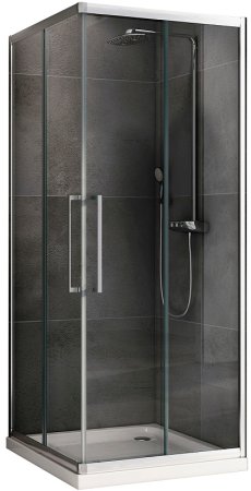 Душевой уголок Abber Schwarzer Diamant 100x100 AG02100H профиль Хром стекло прозрачное 