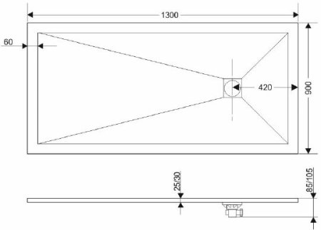 Поддон для душа RGW Stone Tray ST-0139G 90х130 