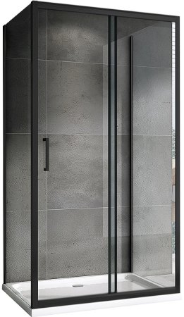 Душевой уголок Abber Schwarzer Diamant 100x75 AG30100B-S75B-S75B профиль Черный стекло прозрачное 