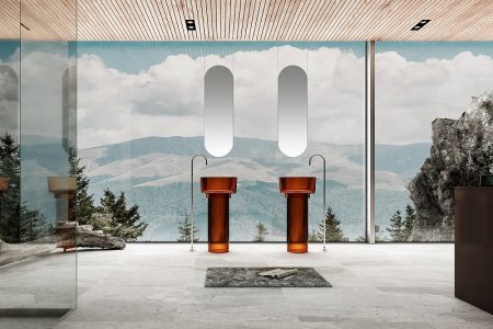 Раковина Abber Kristall 45 AT2702Opal-H Коричневая 