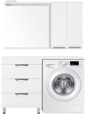 Тумба под раковину Style Line Жасмин 120 с 3 ящиками Белая 