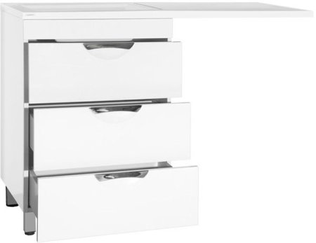 Тумба под раковину Style Line Жасмин 120 с 3 ящиками Белая 