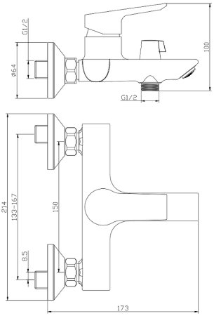Смеситель для ванны Olive's Sevilla 20201SV Хром 