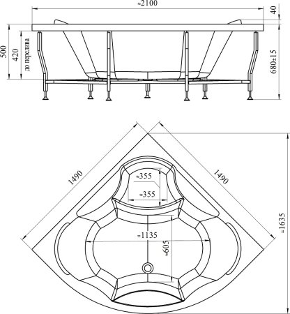 Акриловая ванна Радомир Верона Комфорт Bronze 