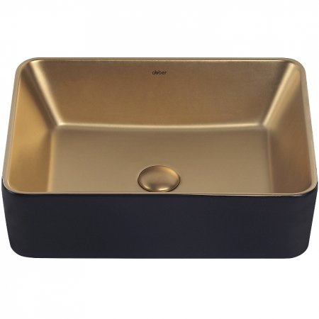 Раковина-чаша Abber Rechteck 49 AC2212BG Золото матовое Черная 