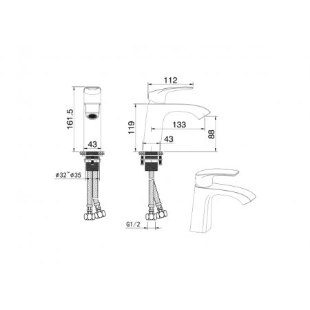 Смеситель для раковина Felice 0330 Хром 