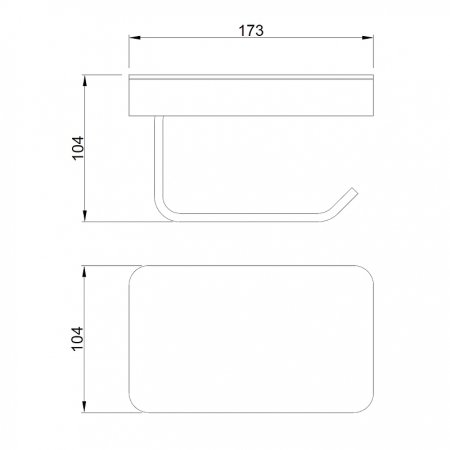 Держатель туалетной бумаги Abber Westen AA1730 с полкой Хром 