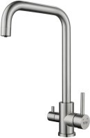 Смеситель для кухни с подключением фильтра воды Raffine F118L, сатин