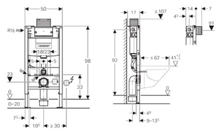 Система инсталляции для унитазов Geberit Omega 12 111.030.00.1 