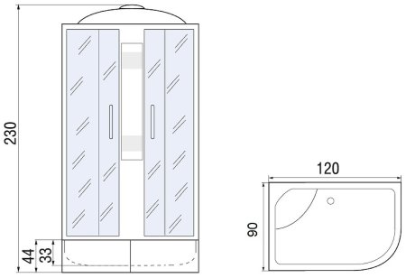 Душевая кабина River Nara XL 120x90 MT R 10000006206 без гидромассажа 