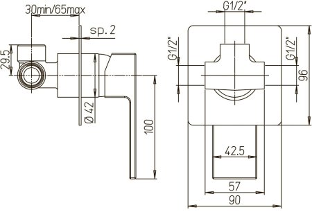 Смеситель для душа Paini Dax-R 84CR690R Хром 