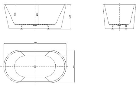 Акриловая ванна BelBagno 150x75 BB202-1500-750 без гидромассажа 