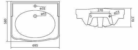 Раковина BelBagno Boheme 70 BB115L Белая 
