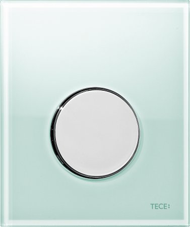 Кнопка смыва TECE Loop Urinal 9242653 зеленое стекло, кнопка хром 