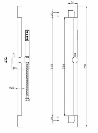 Душевой гарнитур BelBagno Uno UNO-SAL-NERO Черный матовый 