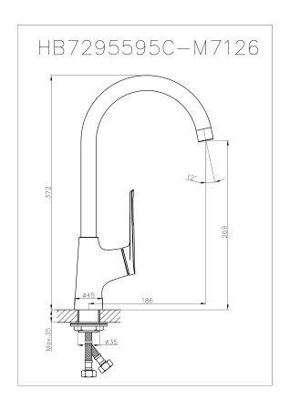 Смеситель однорычажный для кухни HAIBA HB70595 хром 