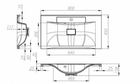 Раковина BelBagno 80 BB800/450-LV-MR-PR Белая 