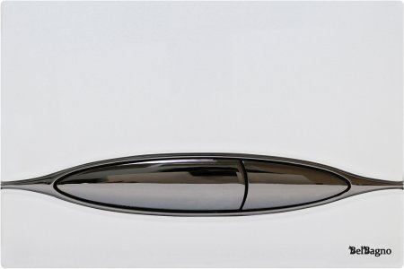 Кнопка смыва BelBagno Artcraft BB-P46003 хром/белое стекло 