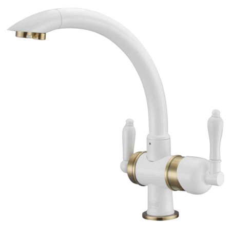 Смеситель Zorg Clean Water ZR 327 YF bronze white для кухонной мойки 