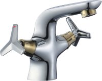 Смеситель для раковины Rossinka RS41-61 Хром Золото