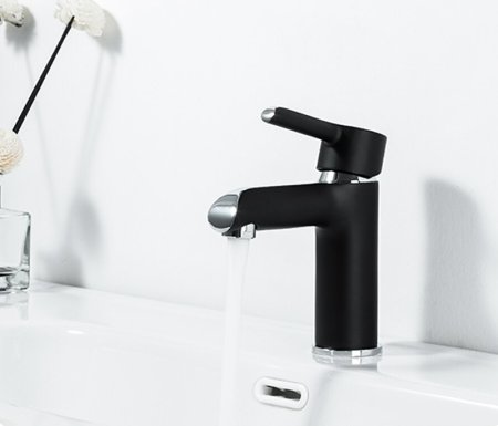 Смеситель для раковины Gappo G03-6 G1003-6 Черный матовый Хром 